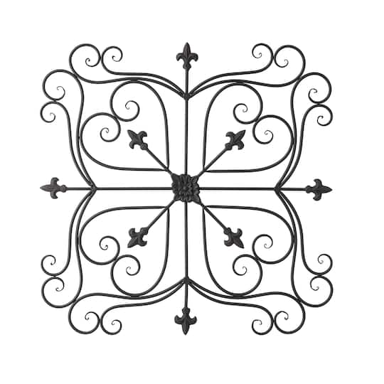 Glitzhome® 23.5" Traditional Iron Scroll Garden Wall Décor | 23.5" x 0.75" x 23.5" | Michaels®